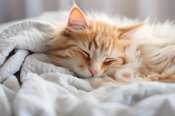 Serene Slumber of the Cozy Orange Tabby