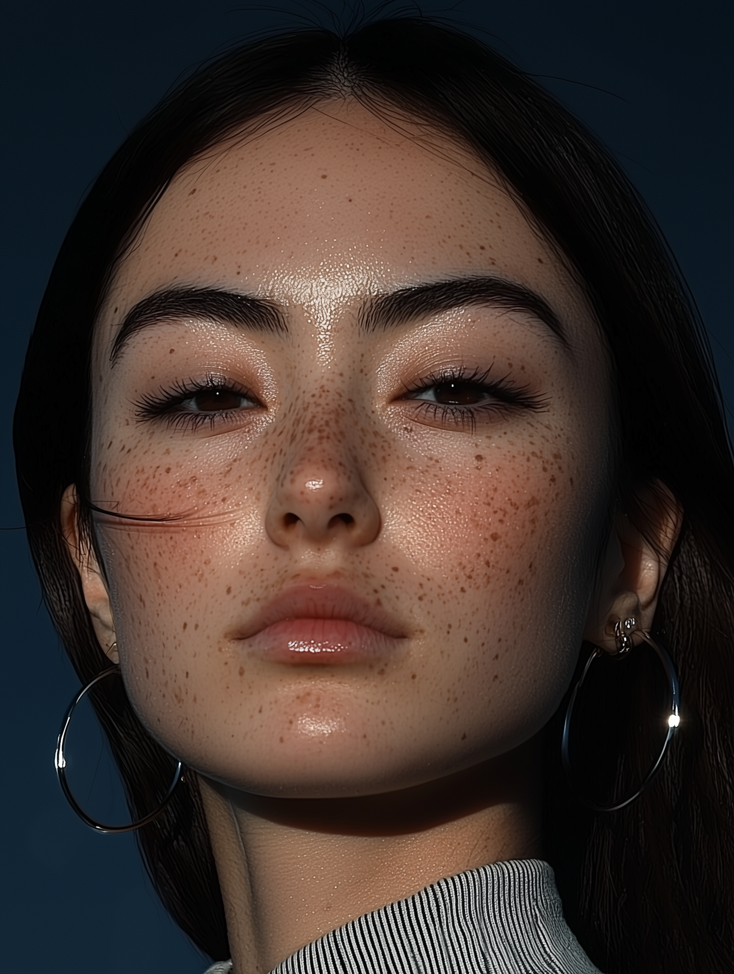 Close-up Portrait with Freckles