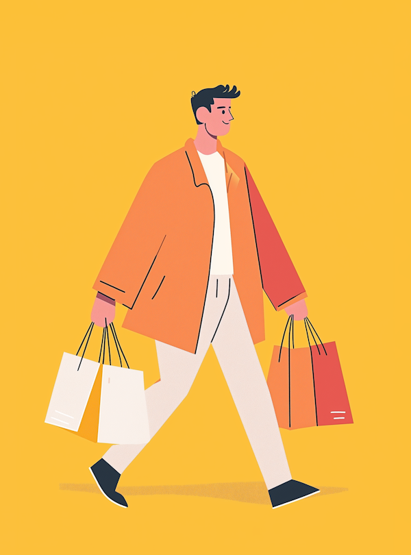 Fashionable Young Man on Shopping Spree