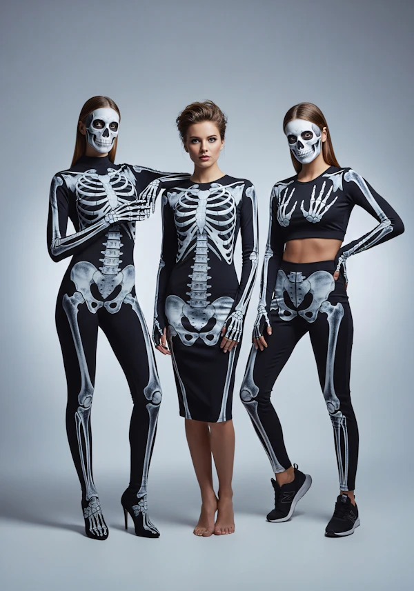 Skeleton Costume Trio