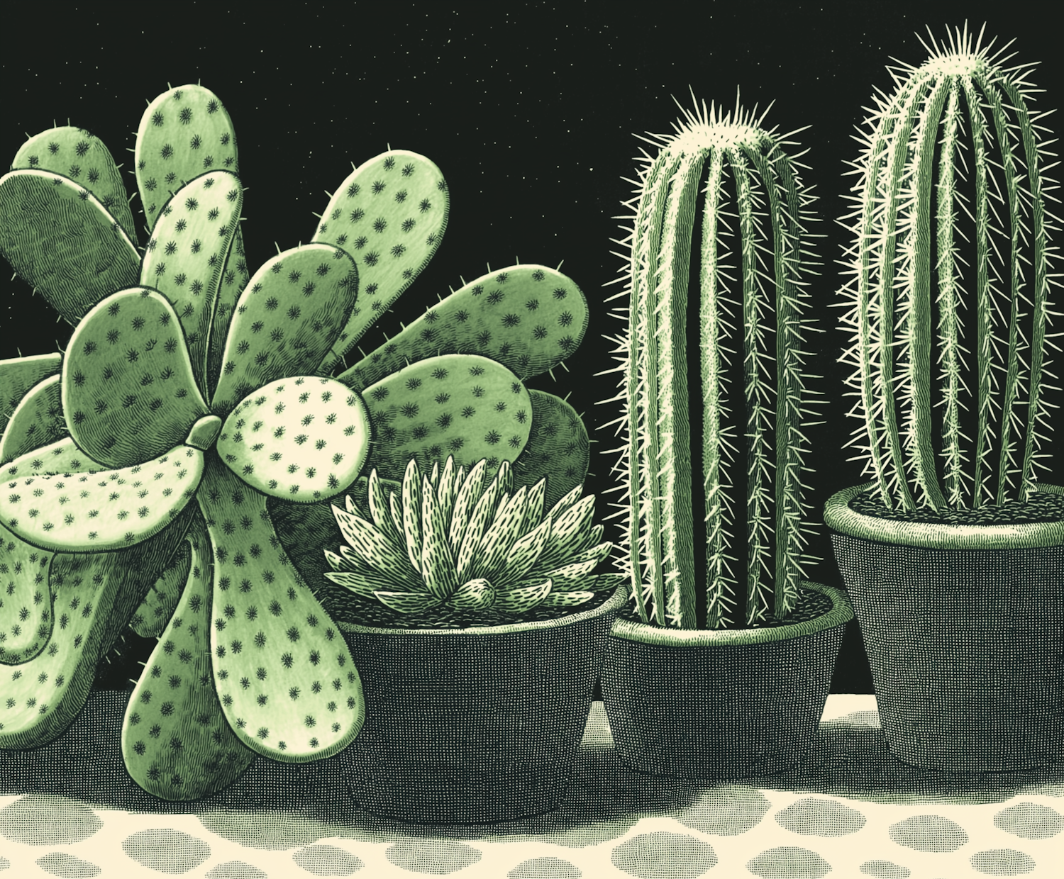 Starry Night Cacti and Succulents