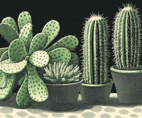 Starry Night Cacti and Succulents