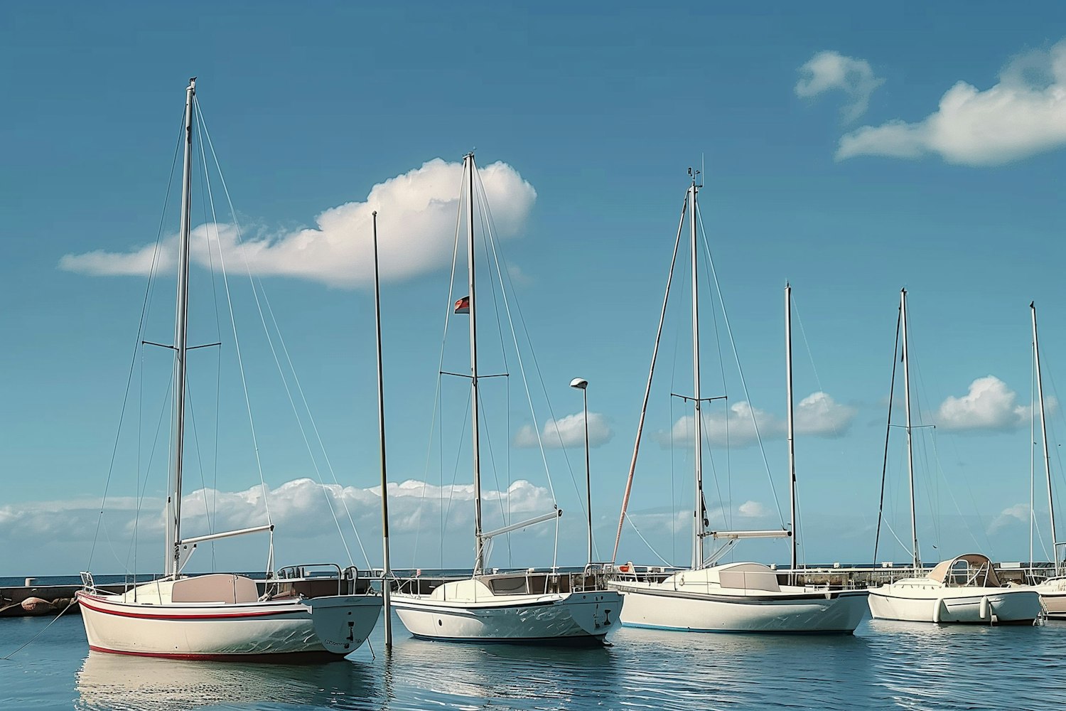 Serene Marina with Sailboats