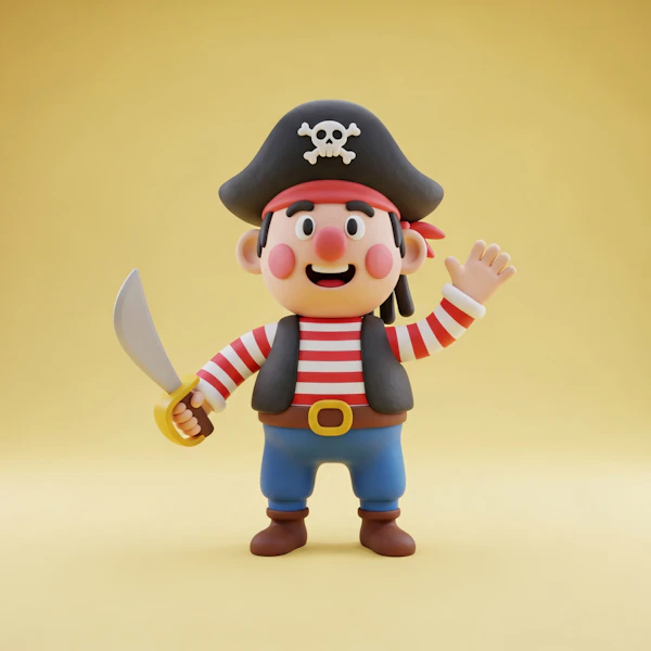 Cheerful Cartoon Pirate