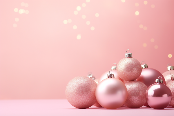 Modern Pink Christmas Ornaments Display