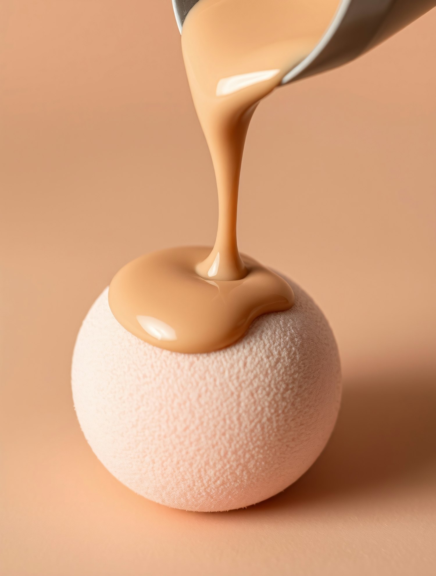 Creamy Liquid Over Sphere