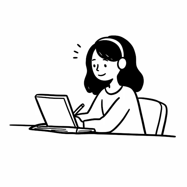 Focused Artist Sketch