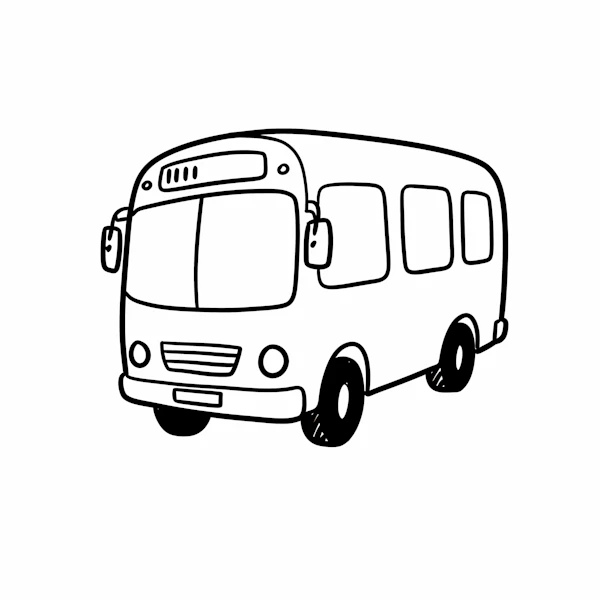 Minimalist Bus Drawing