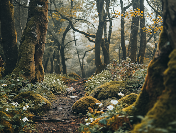 Mystical Moss-Covered Forest Trail