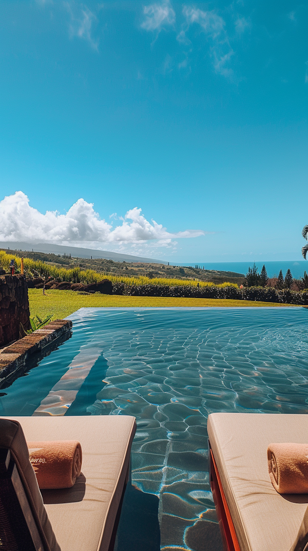 Luxurious Poolside Overlooking Landscape