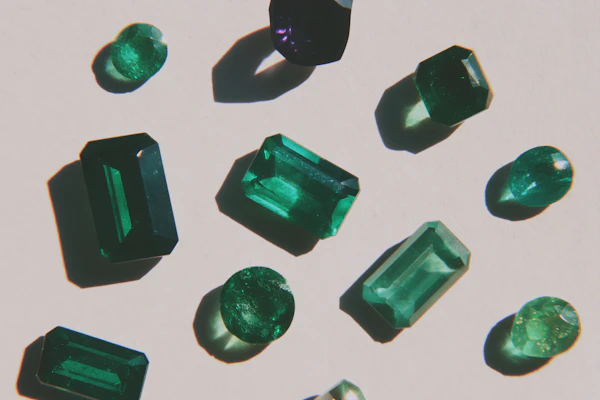 Green Crystal Gemstone Display