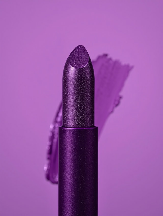 Purple Lipstick Close-Up