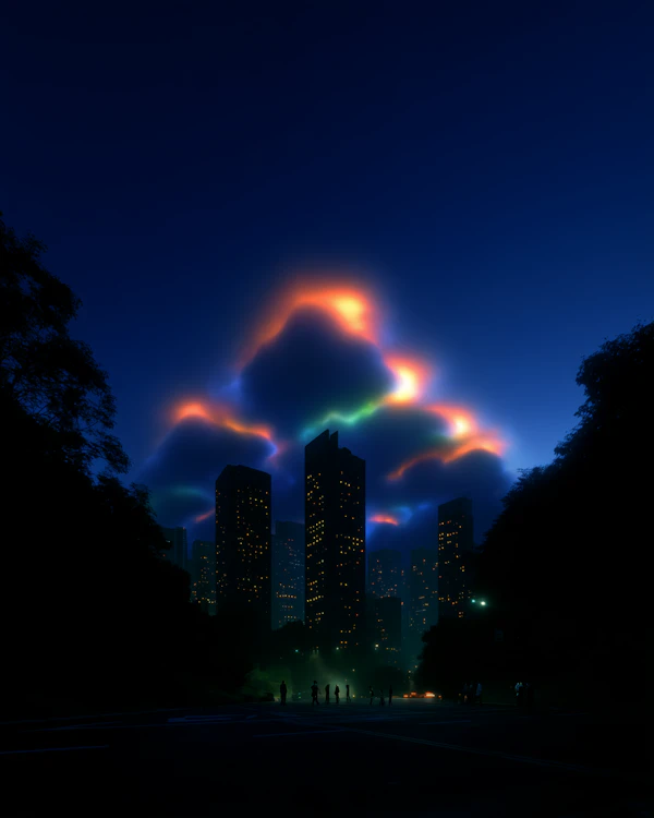 Nighttime Cityscape Glow