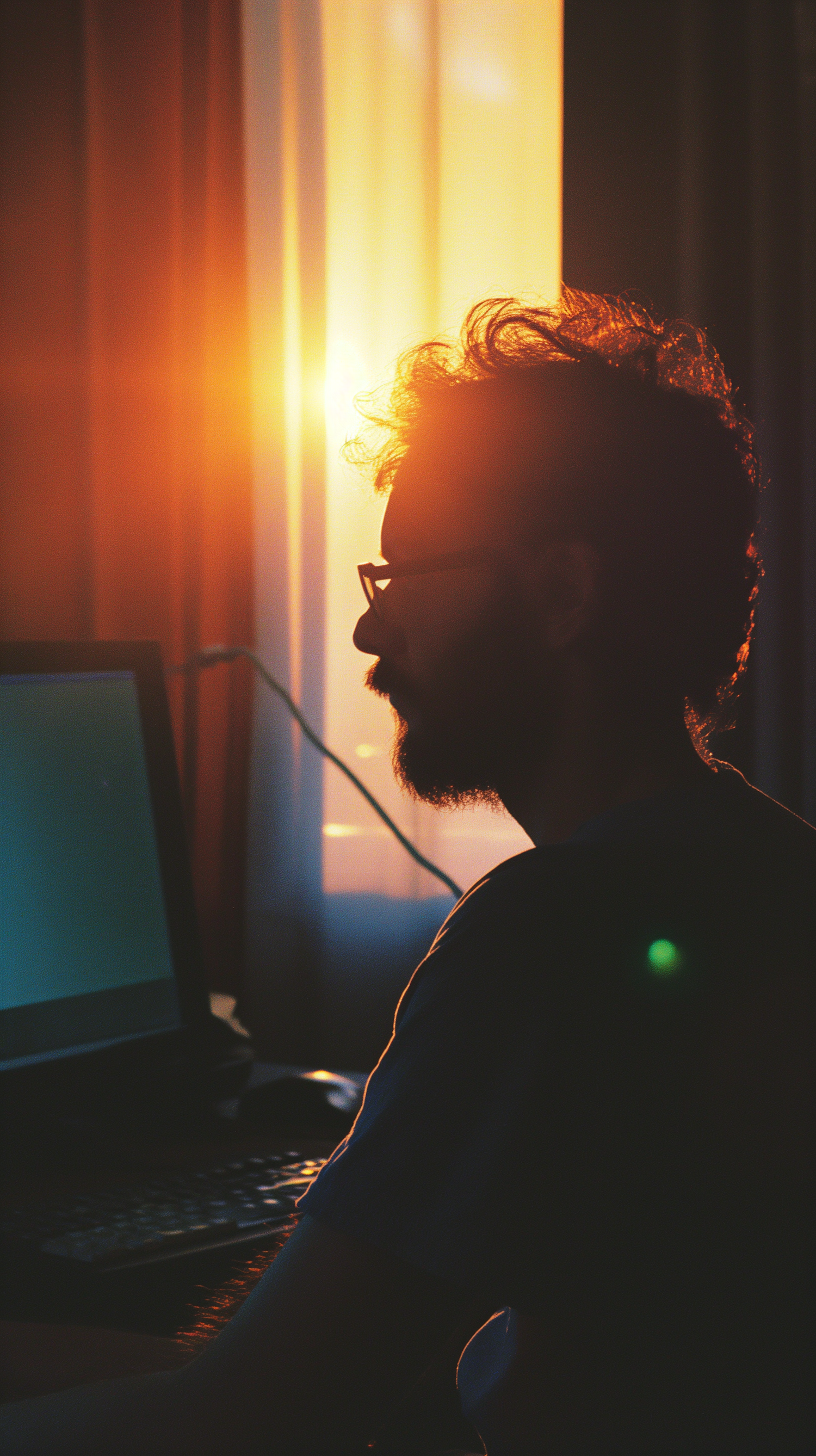 Studious Silhouette in the Sunset Glow