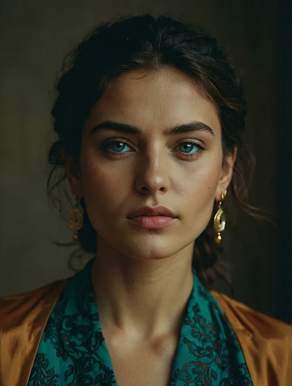 Portrait of a Woman with Blue Eyes