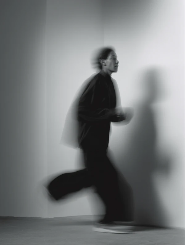 Blurred Runner Indoors