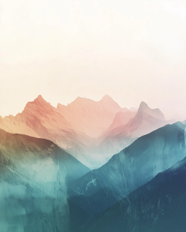 Pastel Mountain Range