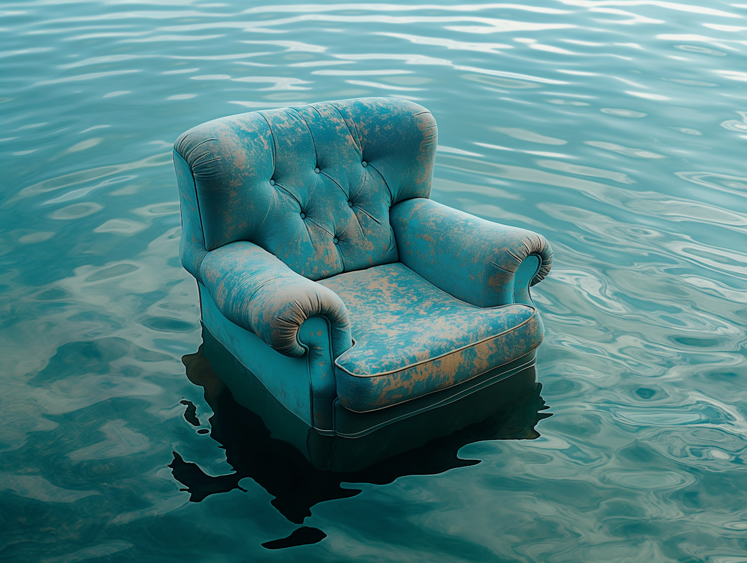 Surreal Floating Armchair On Water