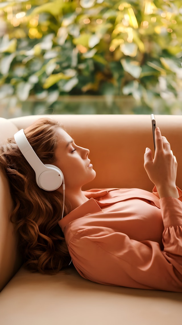 Relaxed Woman on Couch