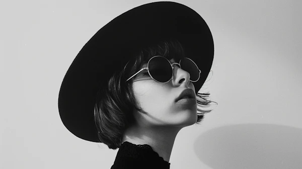 Elegant Side Profile Portrait in Monochrome