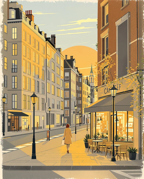 European Street Sunrise