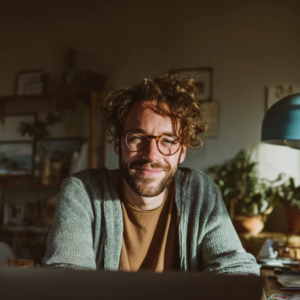 Man in Cozy Room