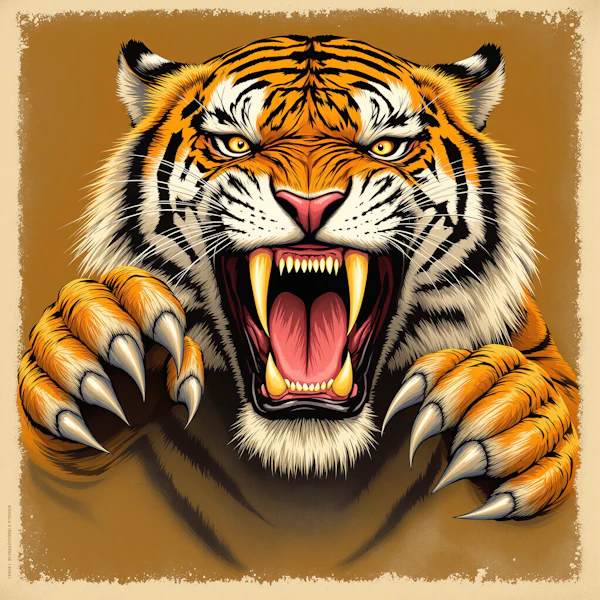 Dynamic Tiger Illustration