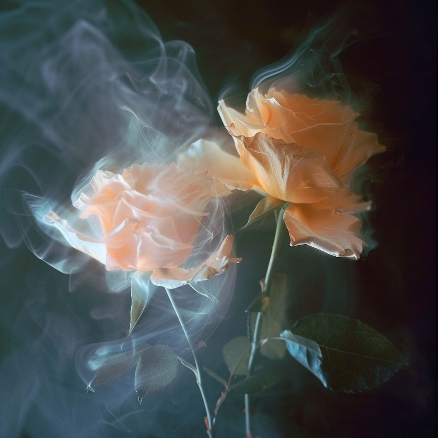 Ethereal Roses in Smoke