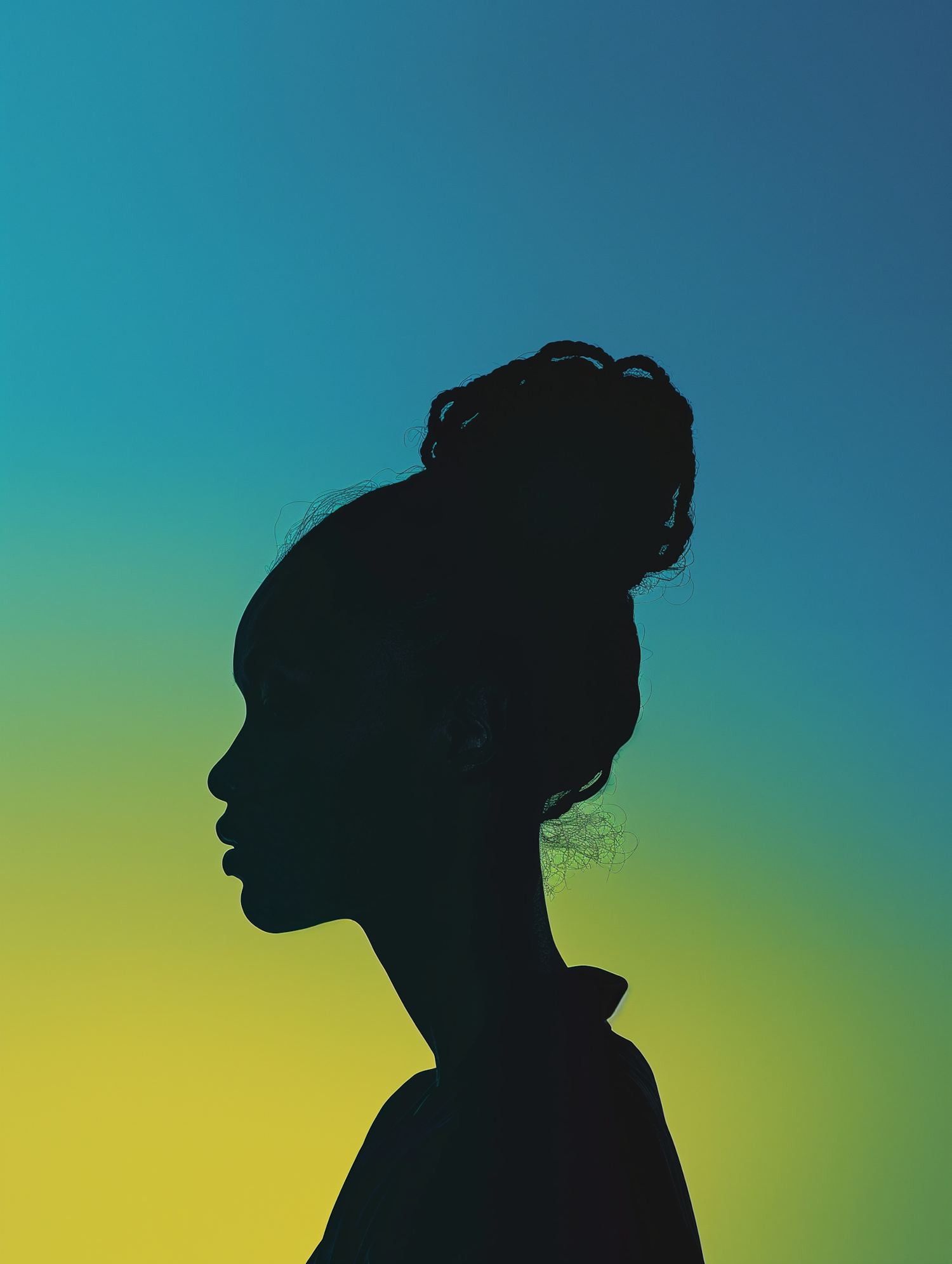 Elegant Silhouette Against Gradient Background