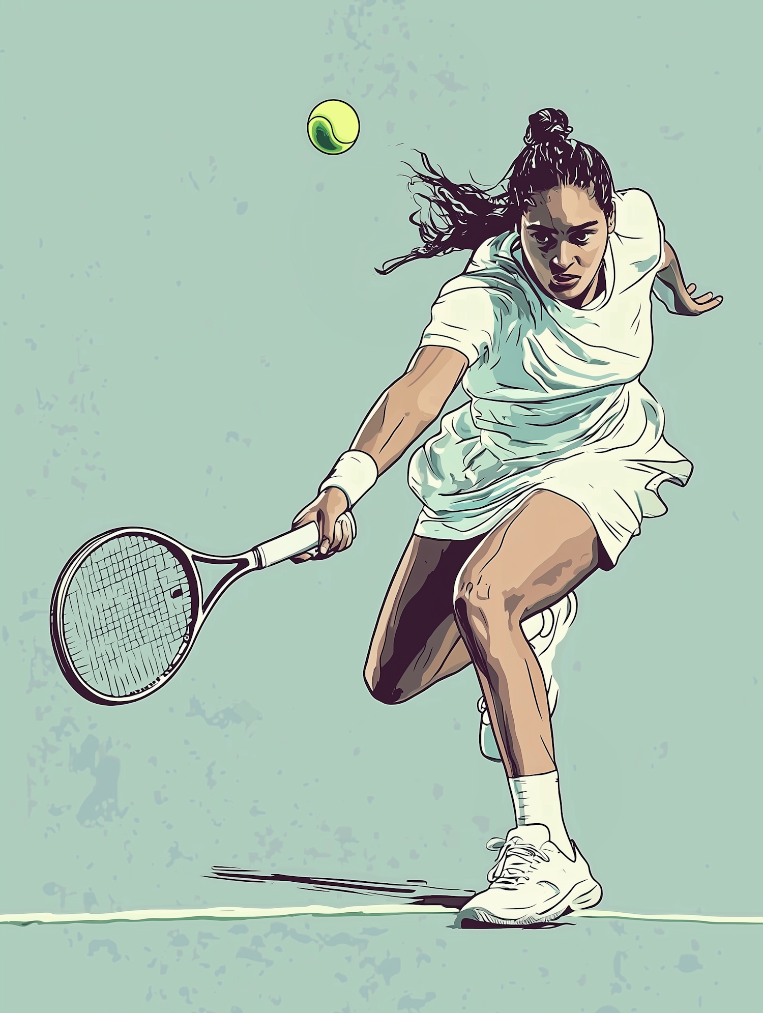 Tennis Player in Action