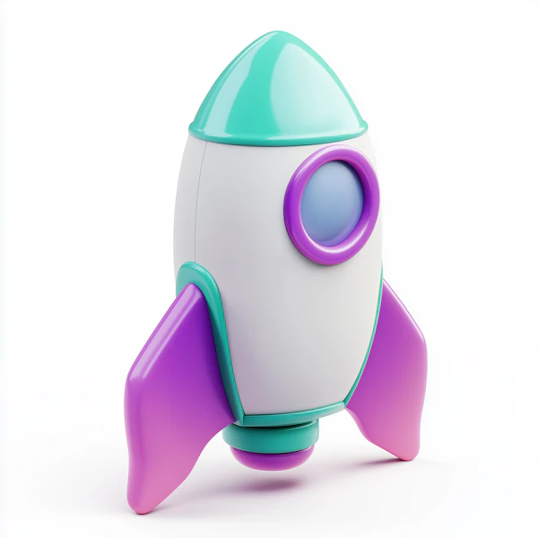 Colorful Cartoon Rocket