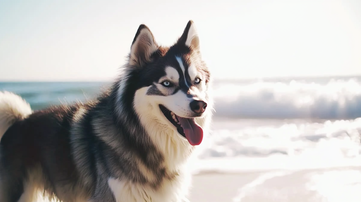 Siberian Husky on Beach