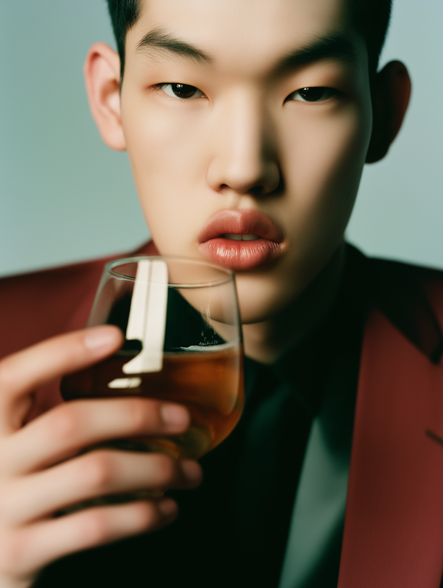 Person Holding Glass of Amber Liquid