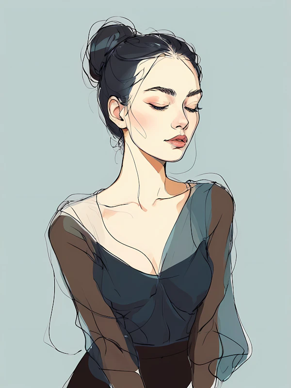 Tranquil Woman Illustration