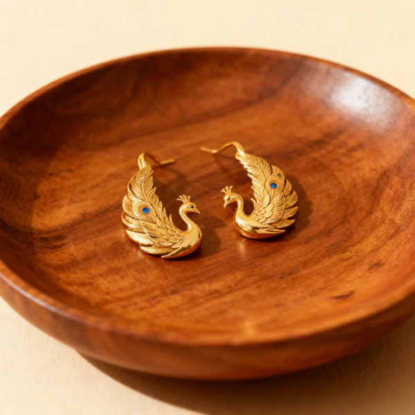 Peacock Gold Earrings