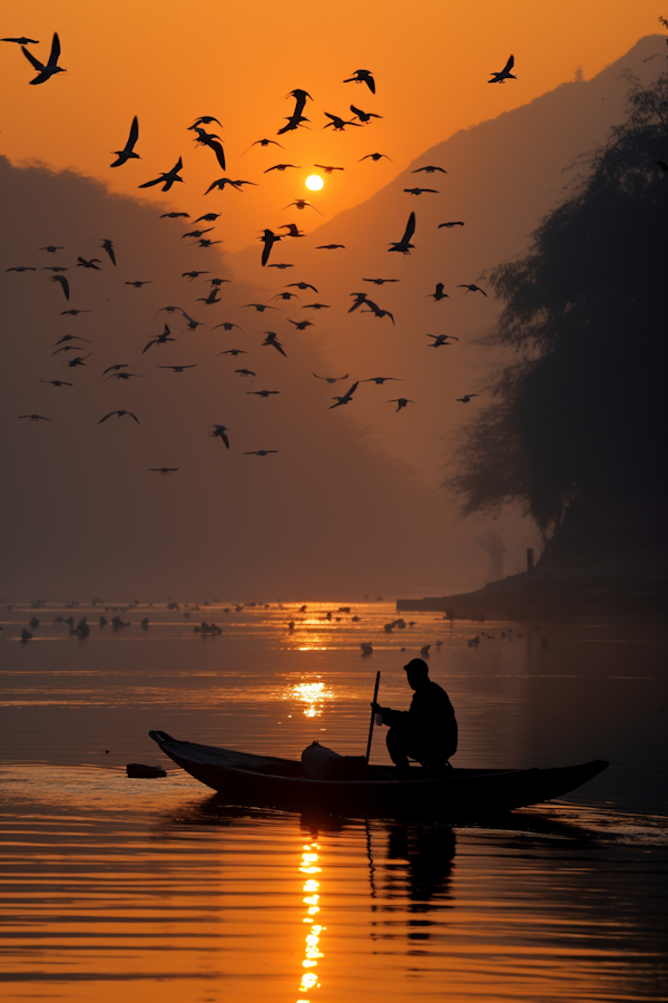 Amber Sunrise over Tranquil Waters