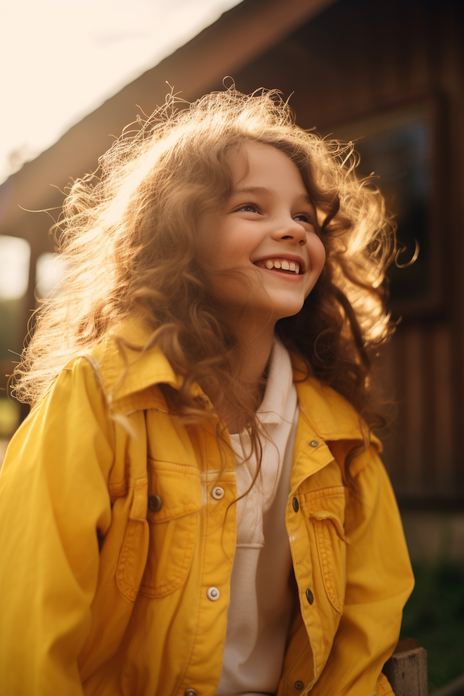 Sunlit Joy - Candid Smile of a Young Girl