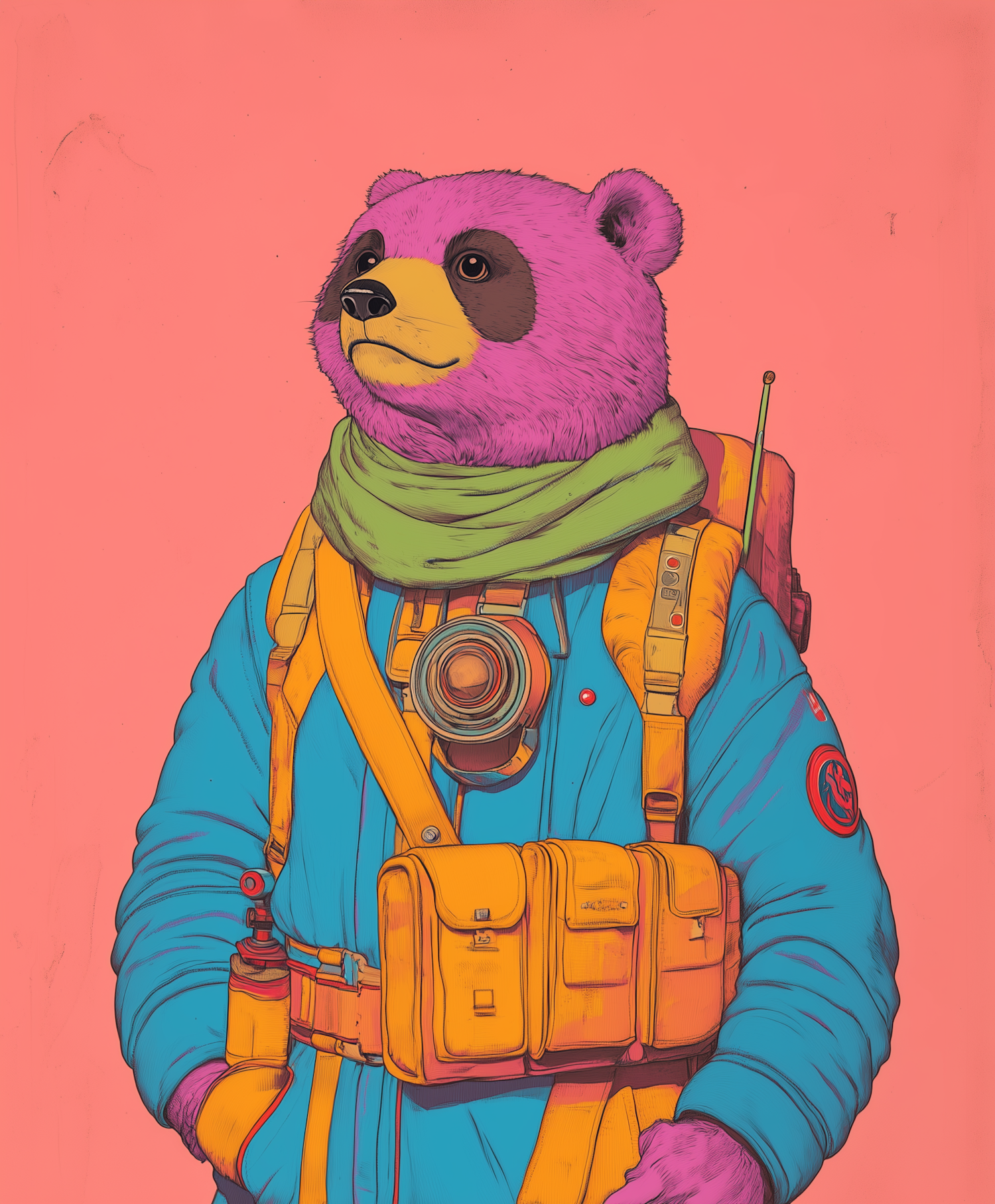 Adventurous Bear Illustration