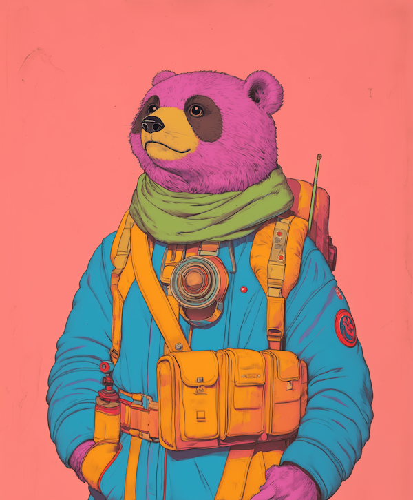 Adventurous Bear Illustration