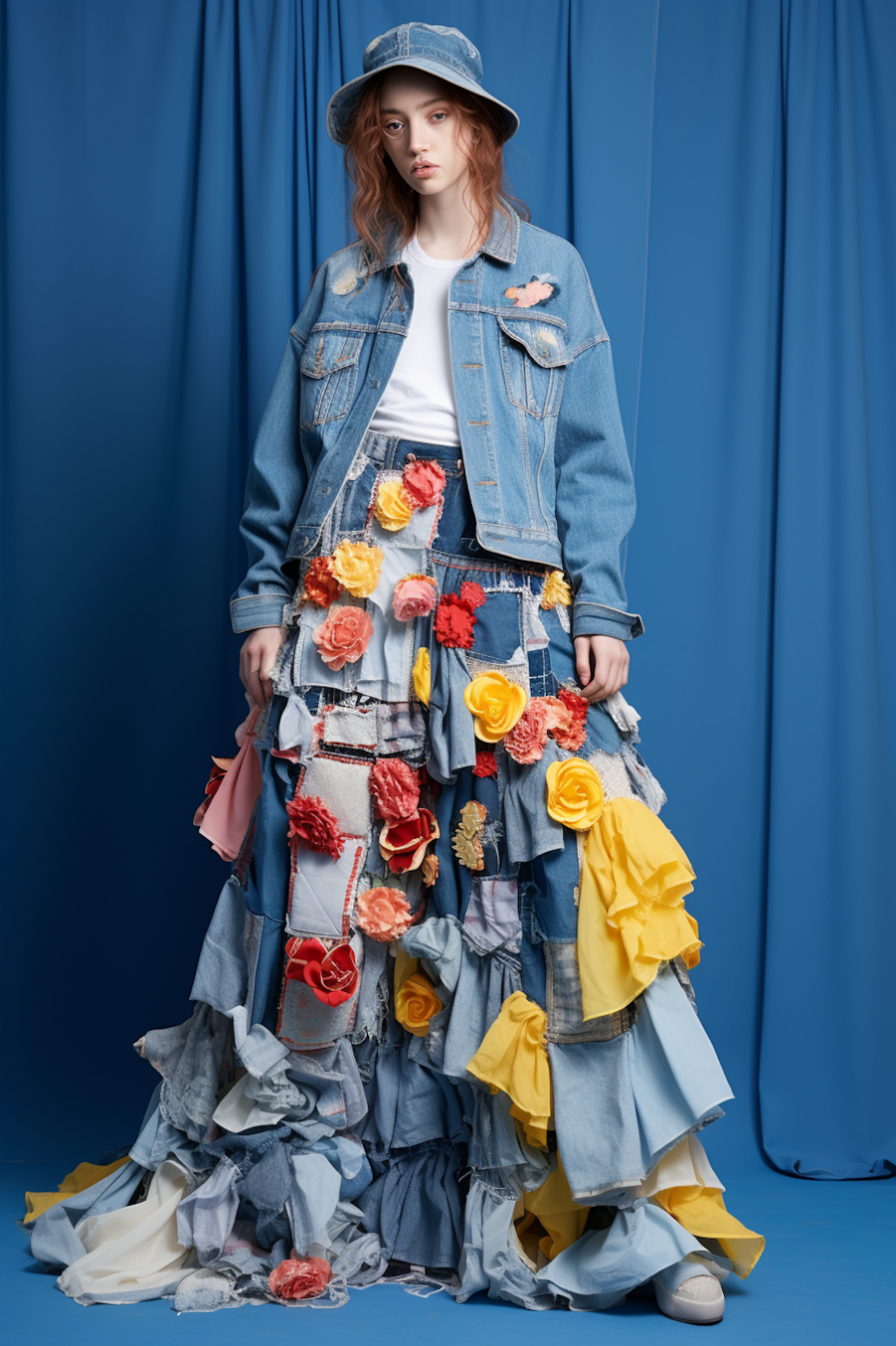 Avant-Garde Denim Florals