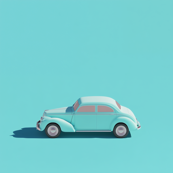 Vintage Car on Turquoise