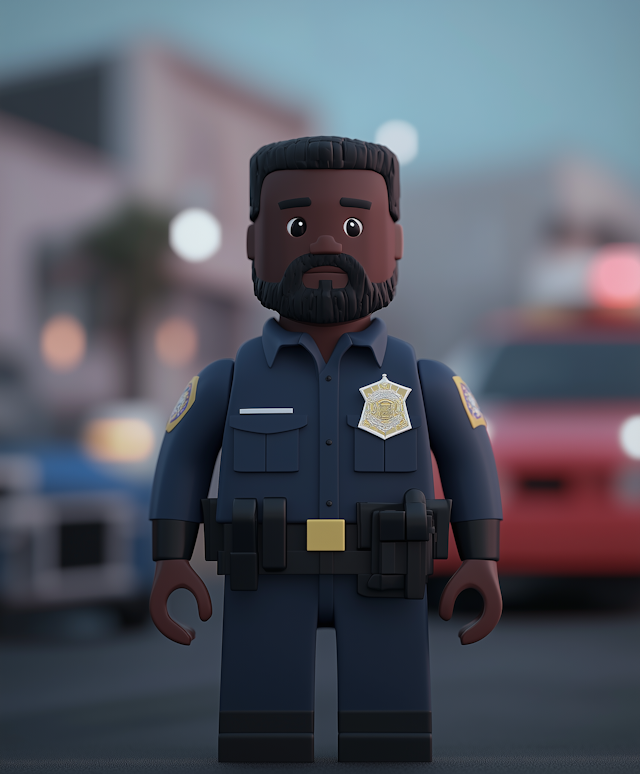 Stylized Toy Police Officer Figure