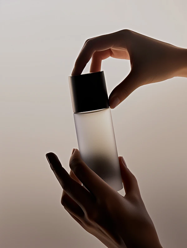 Hands Holding Glass Bottle