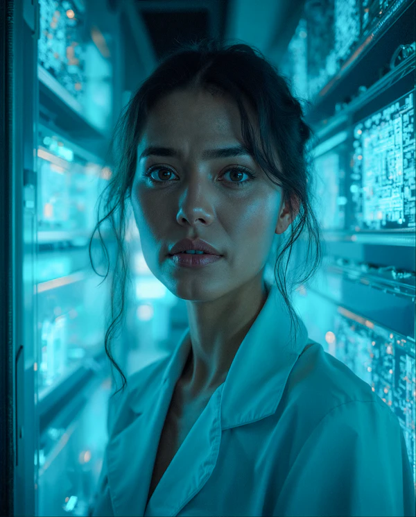 Woman in Server Room