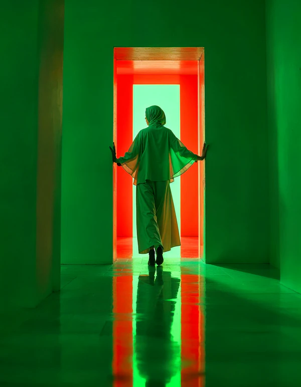 Surreal Hallway Scene