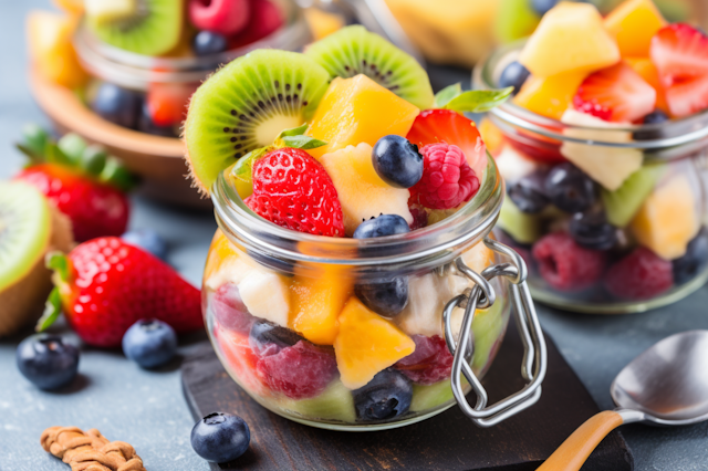 Rainbow Fruit Medley in a Glass Jar