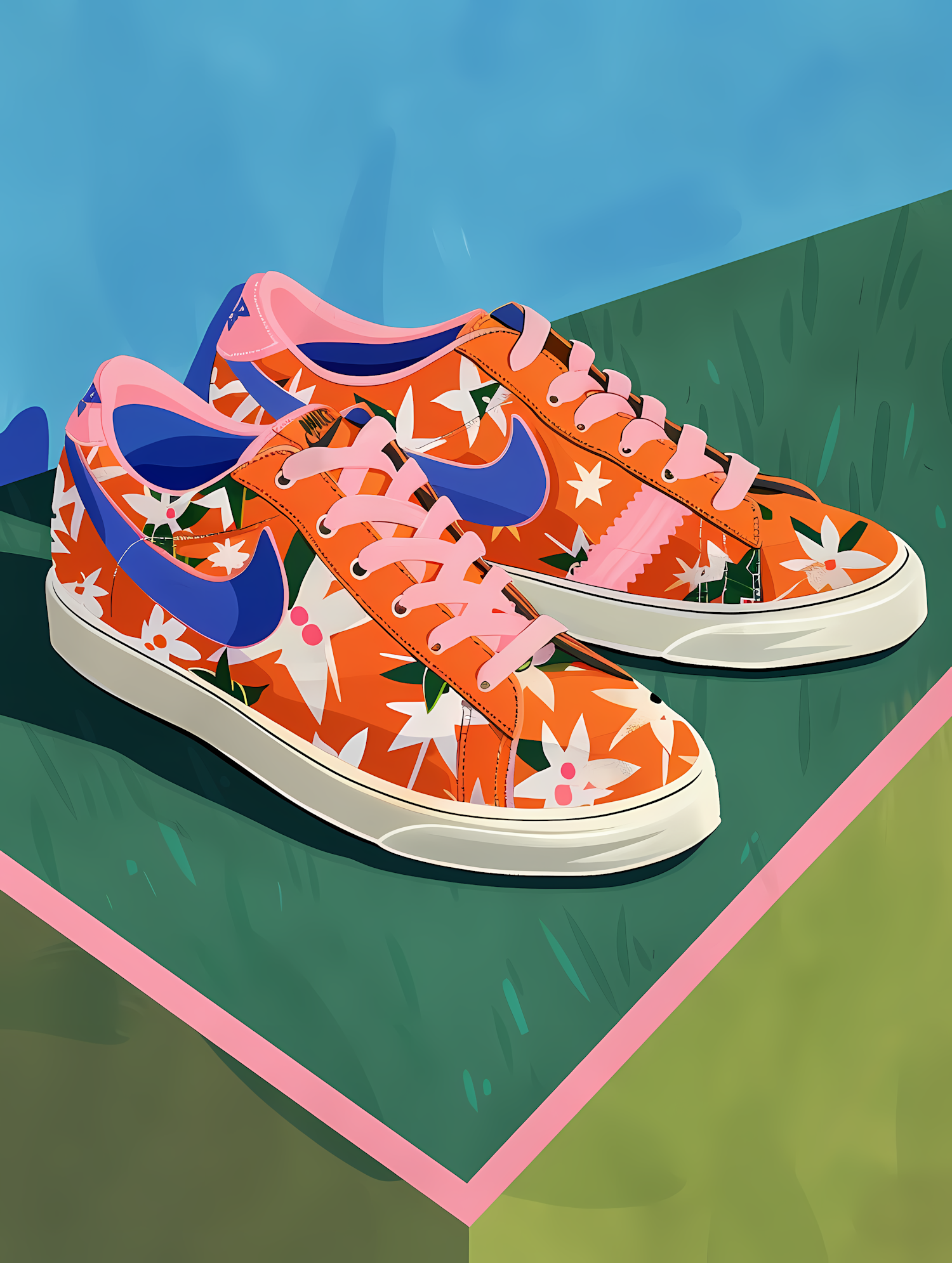 Vibrant Floral Patterned Sneakers