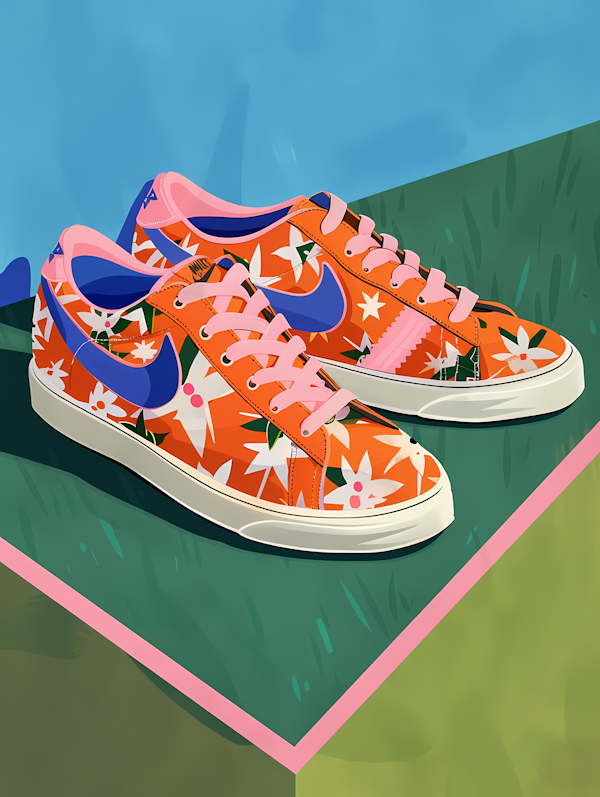 Vibrant Floral Patterned Sneakers