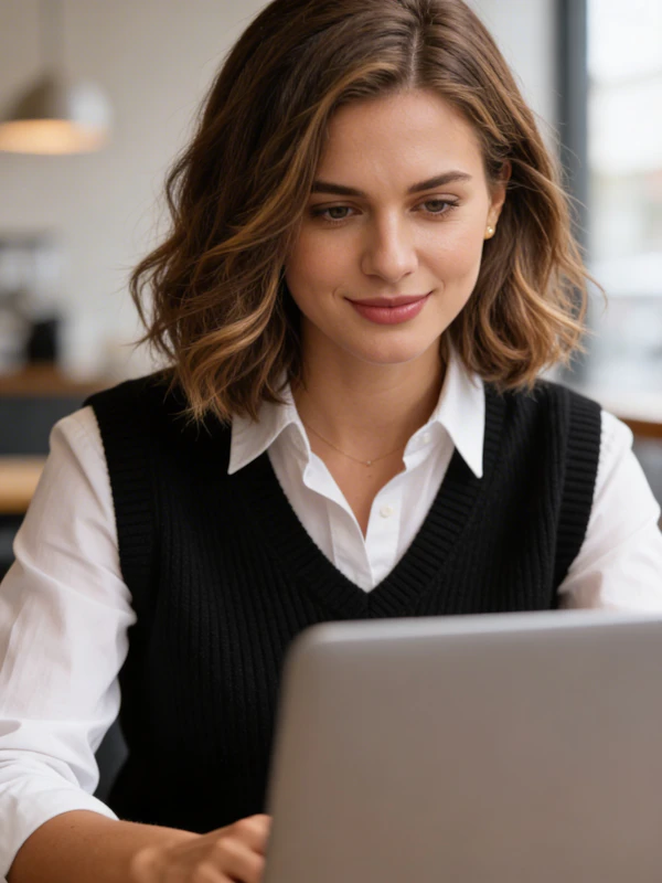 Focused Woman at Laptop