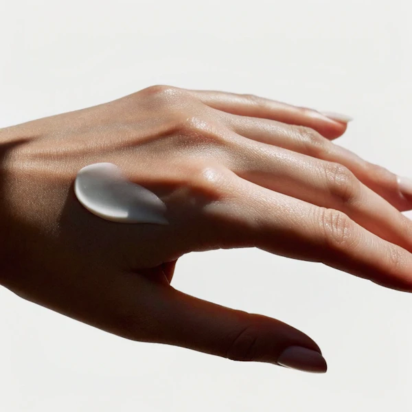 Hand with Cream Close-Up